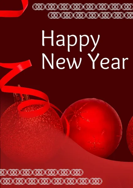 Új év üzenete a piros háttér — Stock Fotó