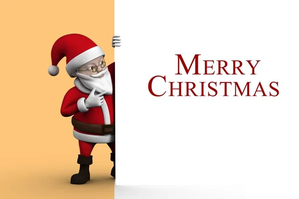 Santa ukazující vánoční poselství — Stock fotografie