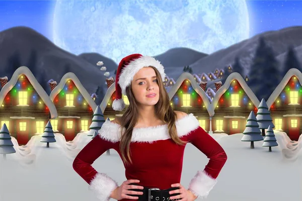 Donna in costume da Santa — Foto Stock