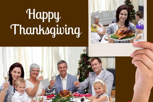 Felice Famiglia e Messaggio di Ringraziamento — Foto Stock