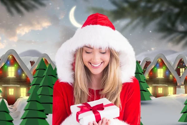 Donna in costume da Santa — Foto Stock