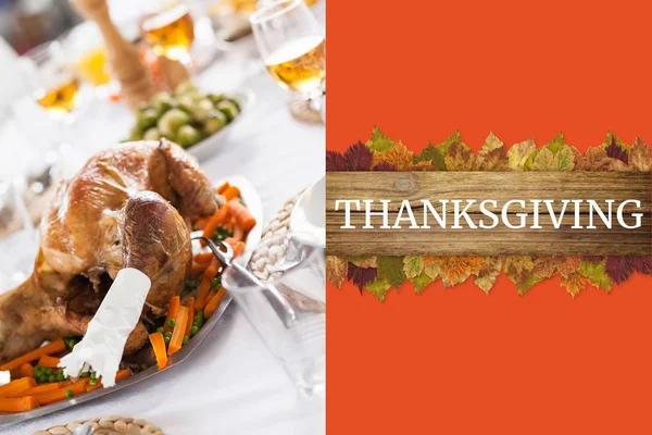Thanksgiving meddelande och Turkiet — Stockfoto