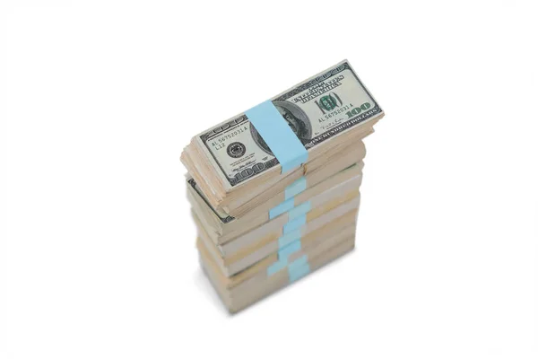 Bundle of us hundred dollars bank notes — Stock Photo, Image