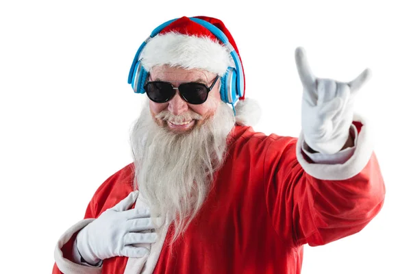 Papai Noel mostrando mão yo sinal — Fotografia de Stock