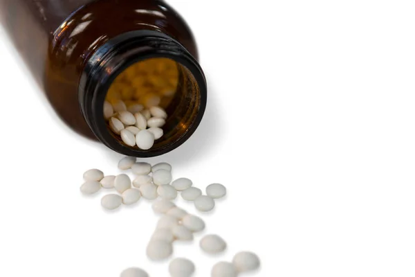 Gyógyszeres üveg tablettákkal — Stock Fotó