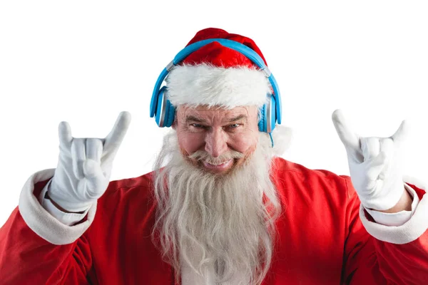 Santa claus showing hand yo sign — Stock Photo, Image