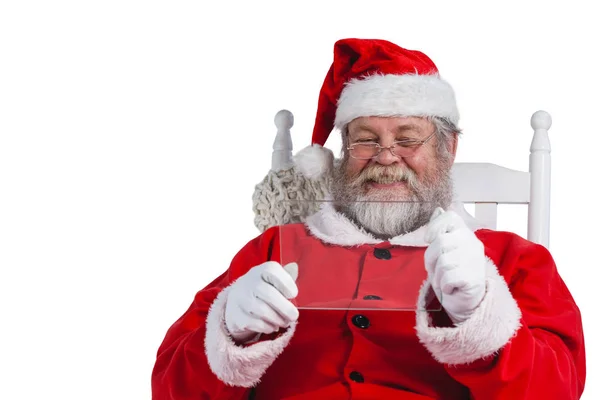 Santa claus holding glass — Stock Photo, Image