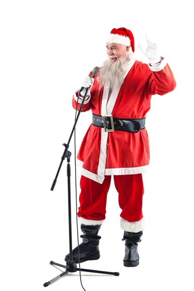 Santa claus singing a christmas songs — Stock Photo, Image