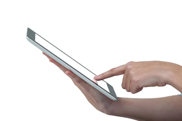 Hände mit digitalem Tablet — Stockfoto