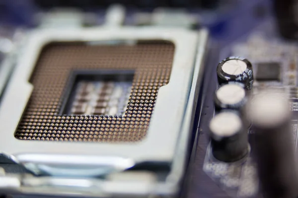 Detailed close-up of a motherboard — Stock Photo, Image