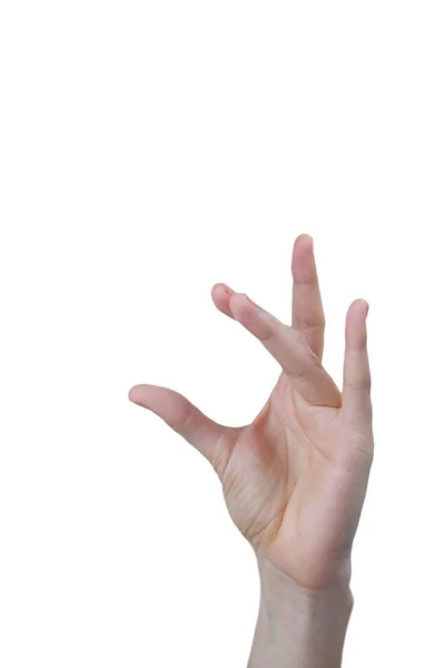 Rękę, wskazując na białym tle — Zdjęcie stockowe