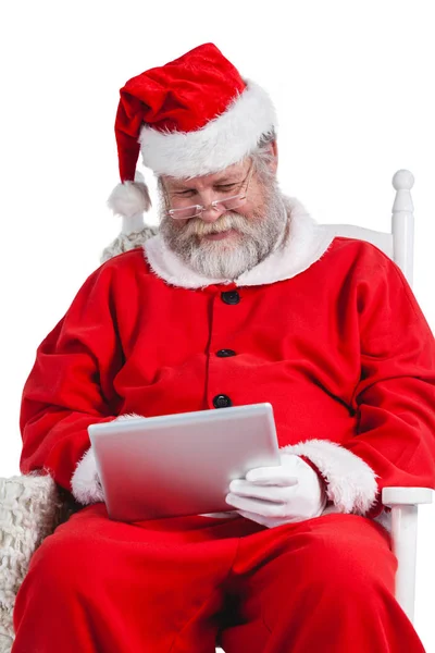 Santa claus pomocí digitálních tabletu — Stock fotografie