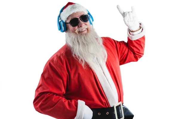 Weihnachtsmann zeigt Hand-Yo-Zeichen — Stockfoto