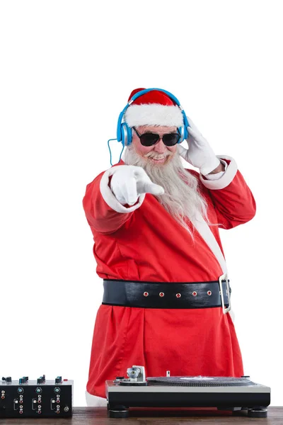 Babbo Natale che suona un dj — Foto Stock