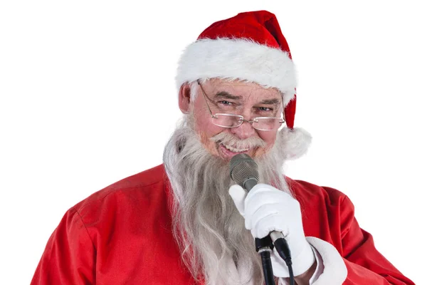 Père Noël chantant des chansons de Noël — Photo