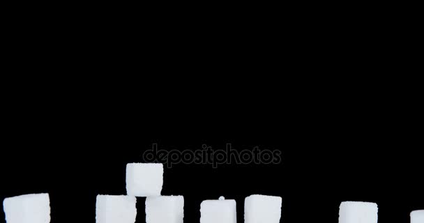 Sugar cubes spelling out diabetes — Stock Video