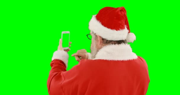 Santa Claus pomocí mobilního telefonu — Stock video