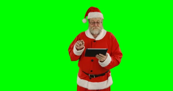 Santa claus pomocí digitálních tabletu — Stock video