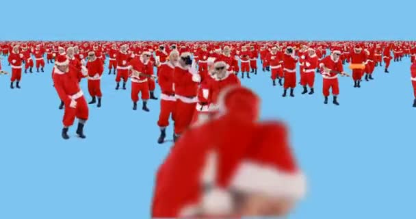 Skupina santa claus tance — Stock video