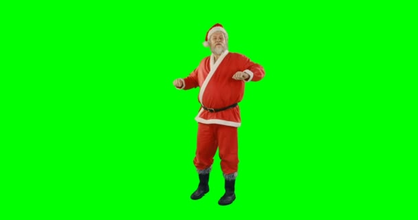 Santa claus dansen en zingen — Stockvideo