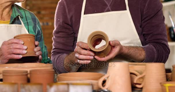 男性と女性の陶芸家の相互作用 — ストック動画