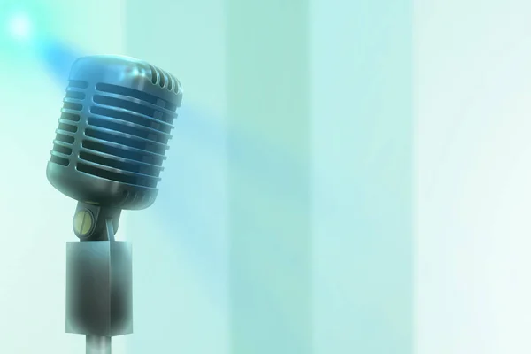 Retro krom mikrofon bir — Stok fotoğraf
