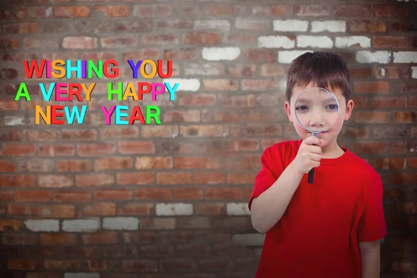 Boy použití lupy — Stock fotografie