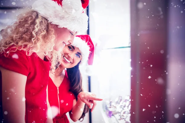 Madre e hija en traje de Navidad — Foto de Stock