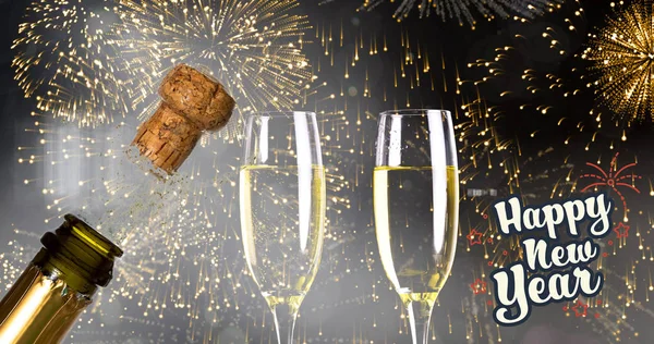 Champagne kurk knalt — Stockfoto