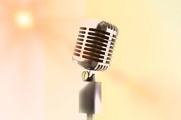 Retro chrom mikrofon — Stock fotografie