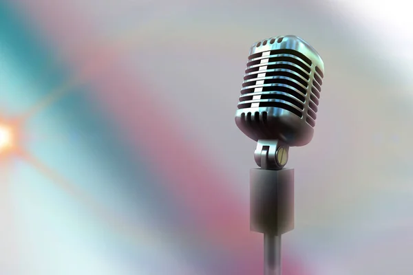 Microfone retro contra fundo colorido — Fotografia de Stock
