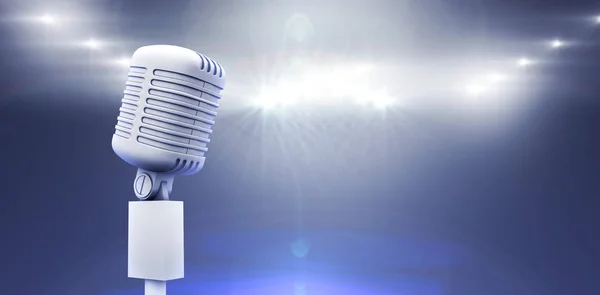 Retro white microphone — Stock Photo, Image