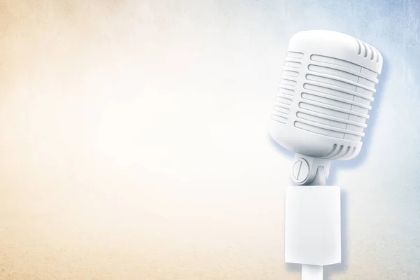 Microfone branco retro — Fotografia de Stock