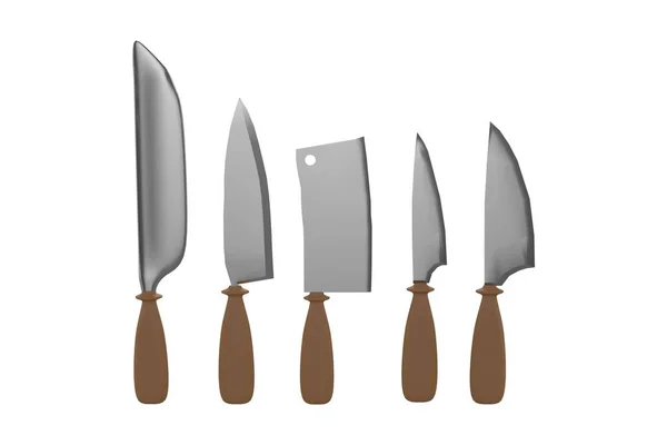 Five different knives — Stock Photo, Image