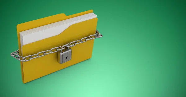 Locked yellow folder — Stock Photo, Image