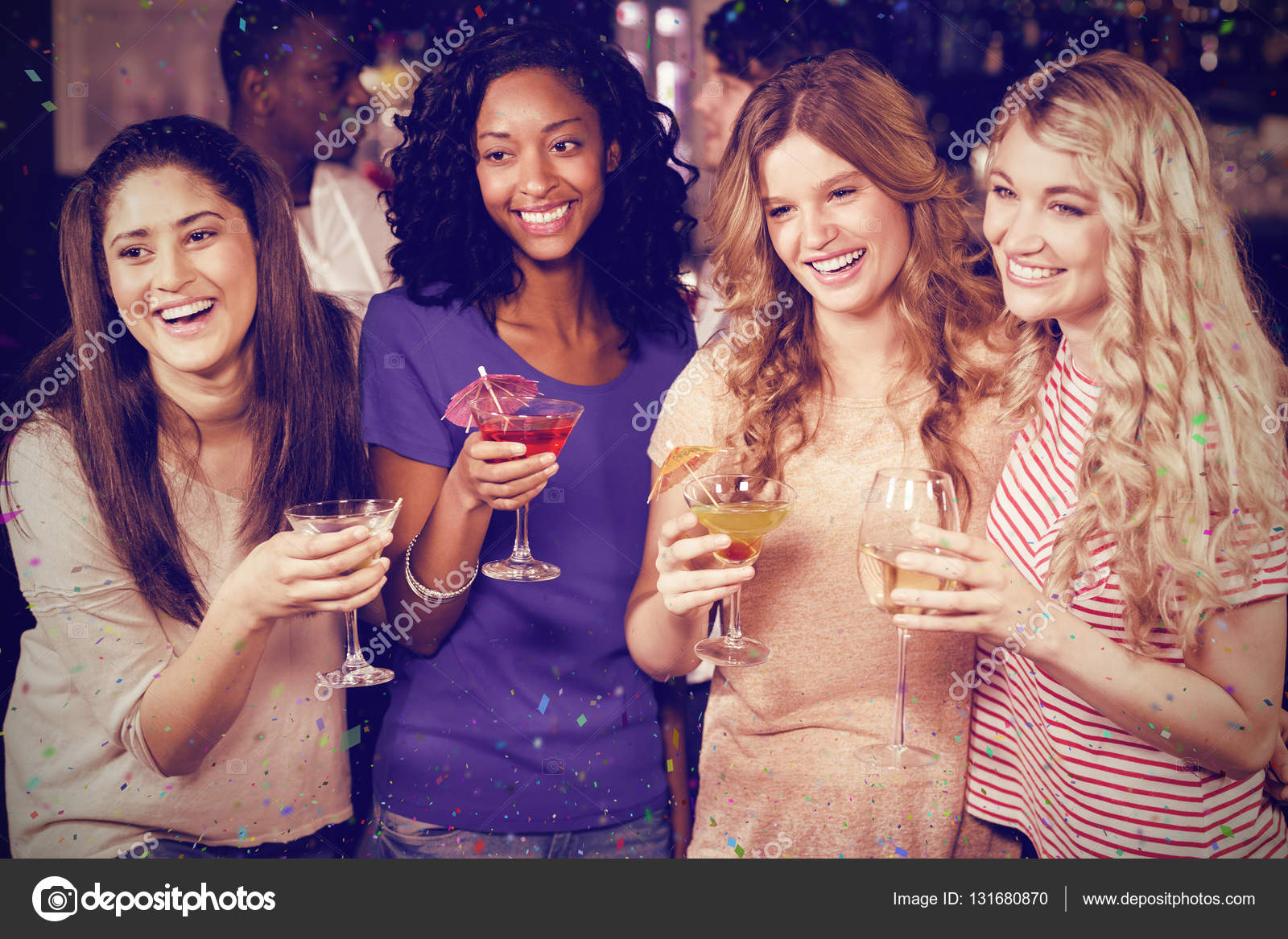 Friends drinking cocktails together — Stock Photo © Wavebreakmedia