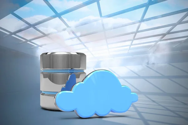 Ícone do servidor de banco de dados com nuvem — Fotografia de Stock