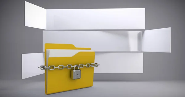 Locked yellow folder — Stock Photo, Image