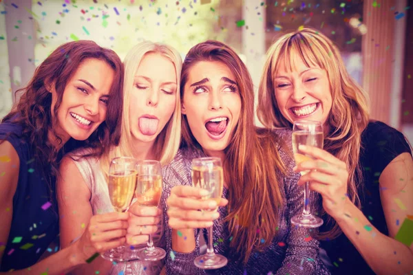 Beautiful women making funny faces — Stock Photo, Image