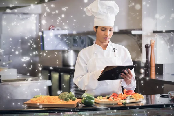 Chef met digitale tablet — Stockfoto