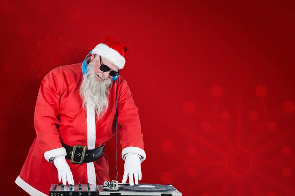 Hraje dj Santa claus — Stock fotografie