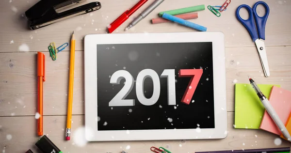 2017 year on digital tablet — Stock Photo, Image