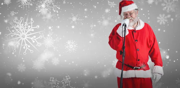 Papai Noel cantando canções — Fotografia de Stock