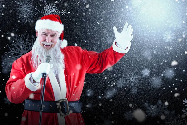 Père Noël claus chantant des chansons de Noël — Photo