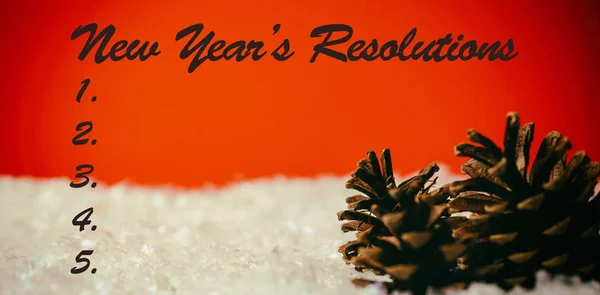 New years resolution and pine cone — Stock Photo, Image