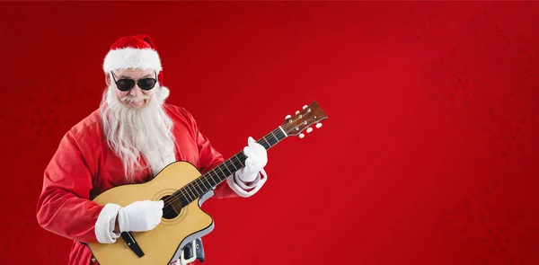 Noel Baba gitar çalmak — Stok fotoğraf