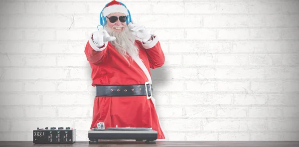 Santa claus mixing sound — Stock Photo, Image