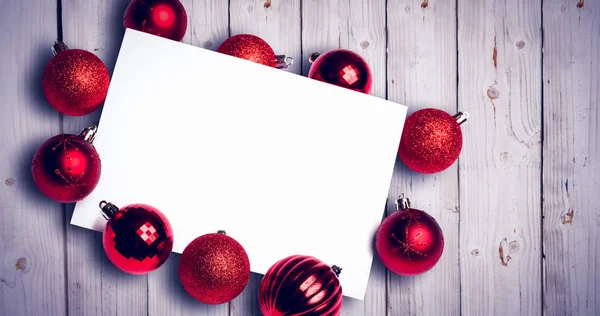 Red christmas baubles — Stock Photo, Image