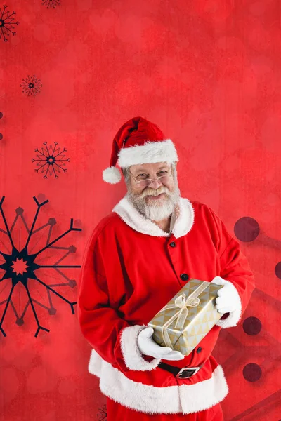Santa claus with christmas gift box — Stock Photo, Image