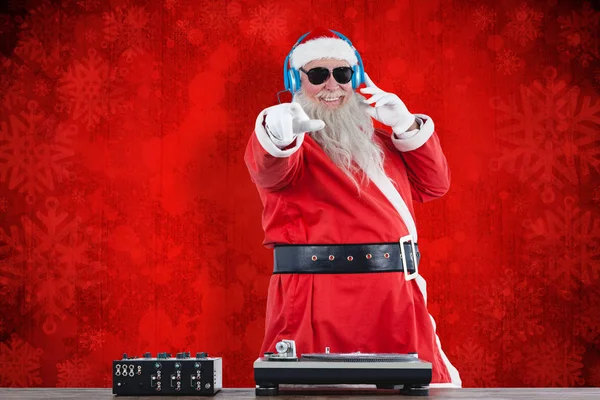 Santa claus miksowanie dźwięku — Zdjęcie stockowe